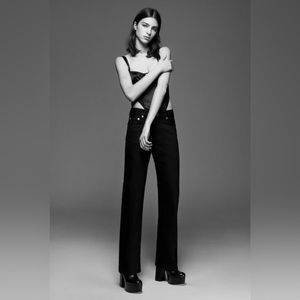 ZARA Barrel Leg Jeans - Black - Size 4